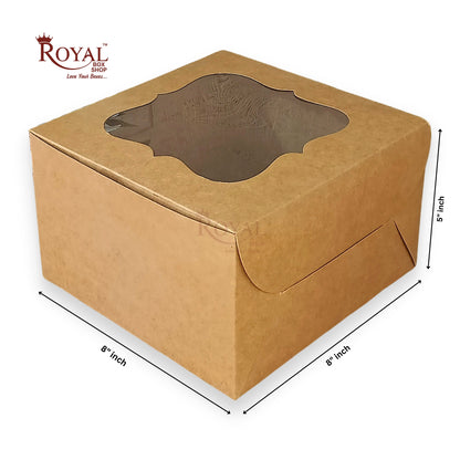 Kraft Cake Box With Window - Size 10"x10"x5"