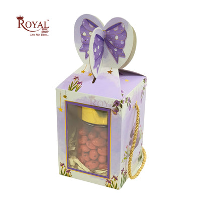 Gift Box Bow Shape | 4x4x6 Inch | RCF-02 D3 | Purple