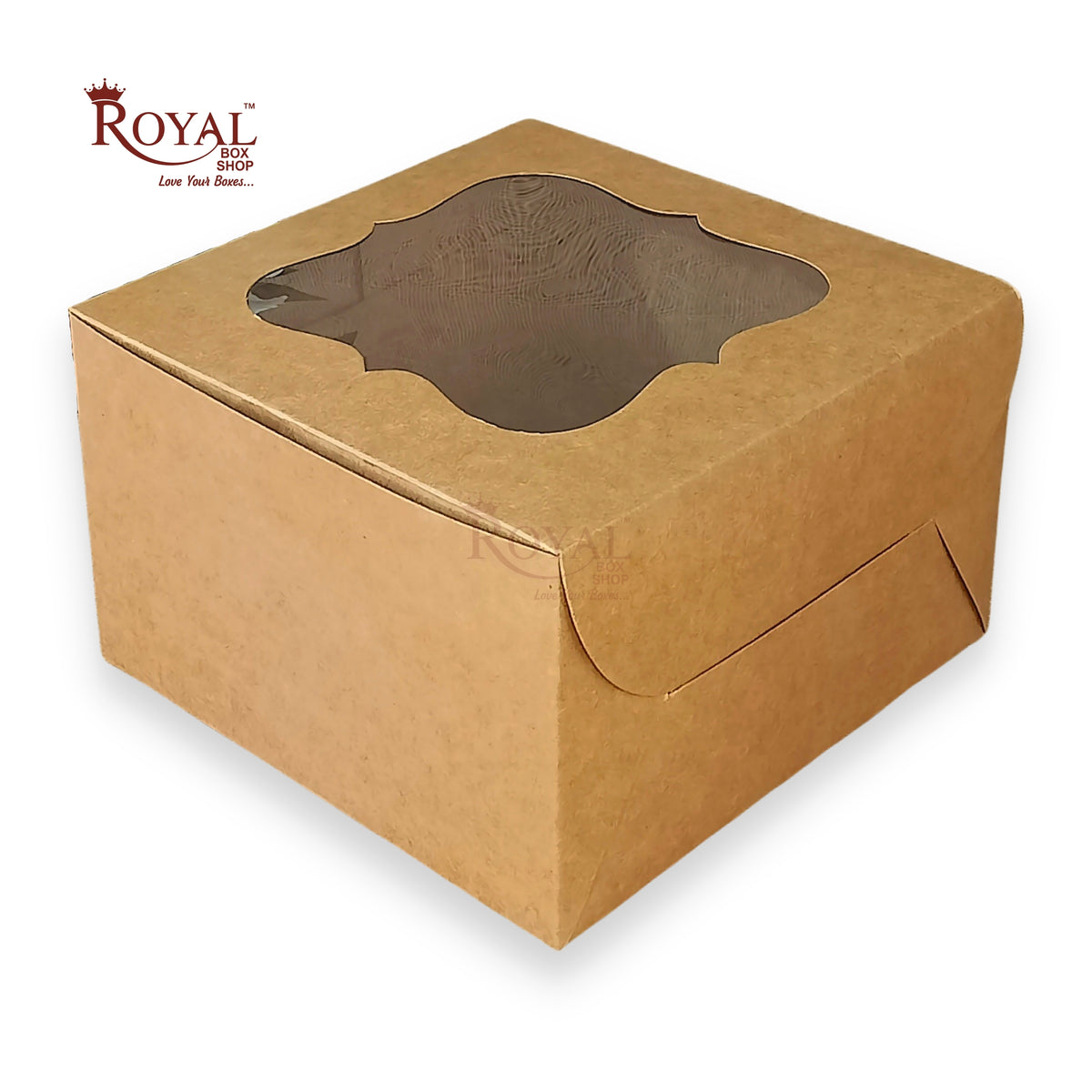 Kraft Cake Box With Window - Size 10"x10"x5"