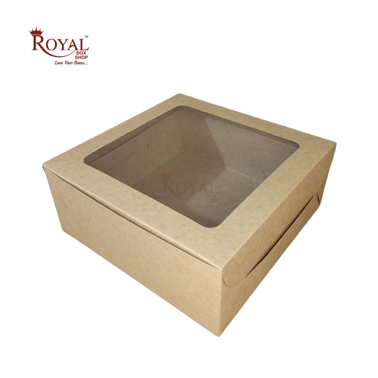 Kraft Cake Box With Window - Size 12x12x5