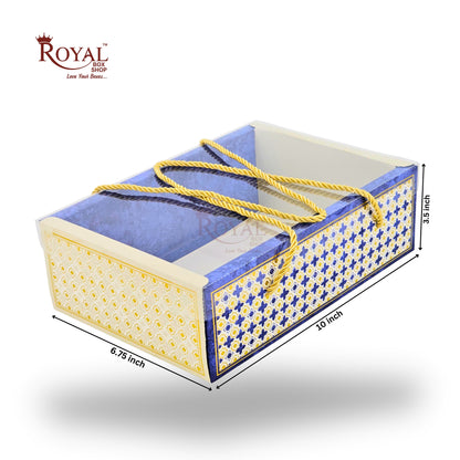 Premium Gift Hamper Bags with Transparent Lid | 10x6.75x3.5 inches | RBF-22 D1 | Christmas Gifting, Party Gifts, Return favor Gifting
