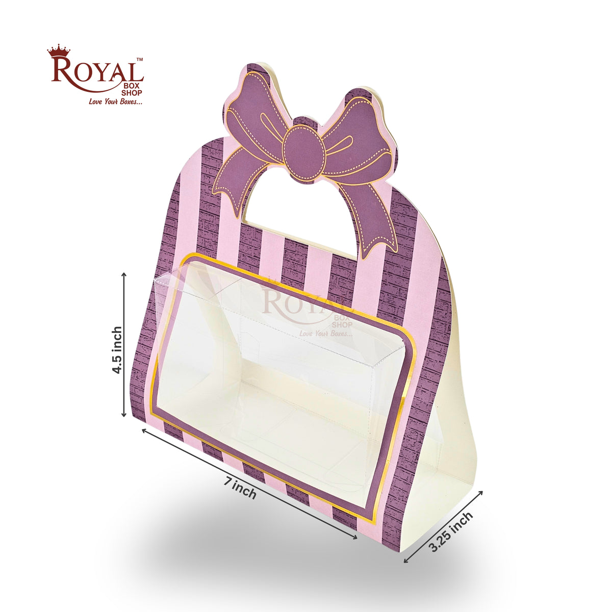 2 Jar Hamper Box With Bow Shape Handle | RBF-47 D1 | 7x4.5x3.25 Inch | Purple