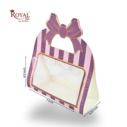 2 Jar Hamper Box With Bow Shape Handle | RBF-47 D1 | 7x4.5x3.25 Inch | Purple