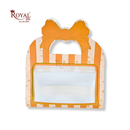 2 Jar Hamper Box With Bow Shape Handle | RBF-47 D4 | 7x4.5x3.25 Inch | Yellow