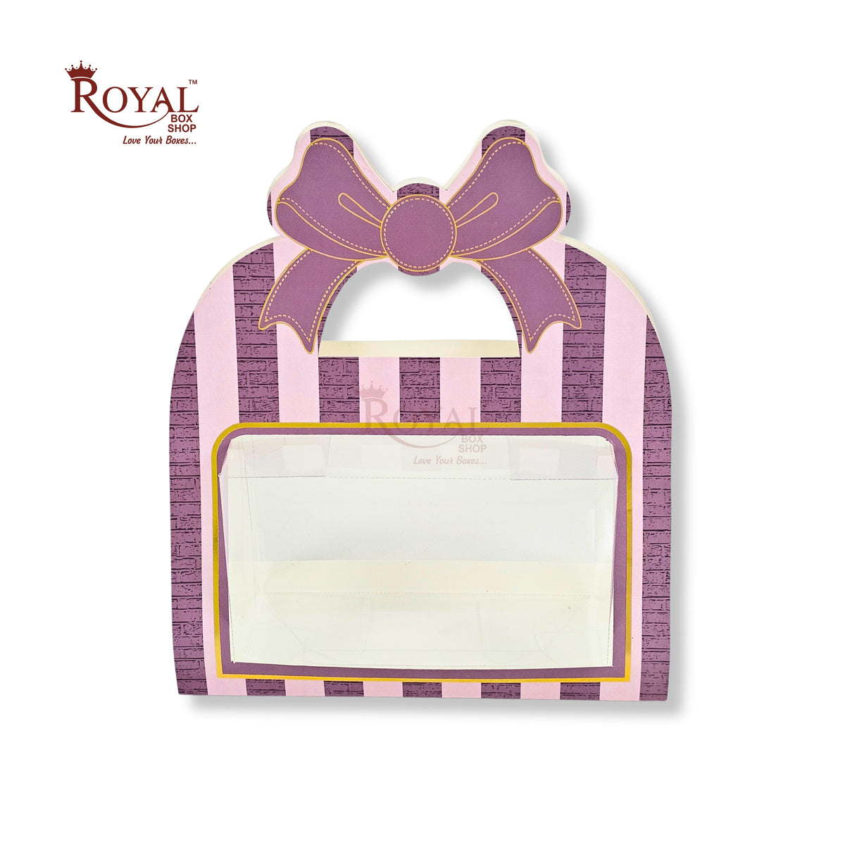2 Jar Hamper Box With Bow Shape Handle | RBF-47 D1 | 7x4.5x3.25 Inch | Purple