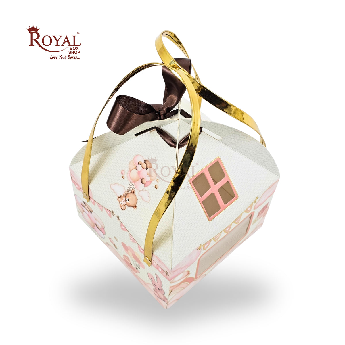Baby Pink Hut Gift Boxes | RBF-53 D1 | 6x6x4 Inch