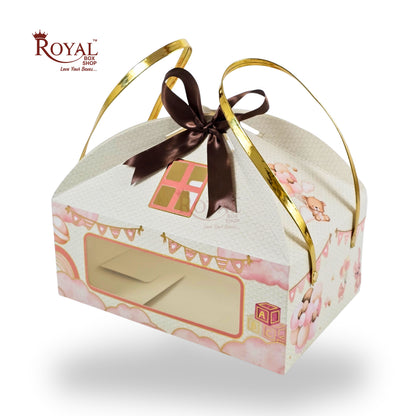 Baby Pink Hut Gift Boxes | RBF-54 D1 | 9.5x6.5x4 Inch